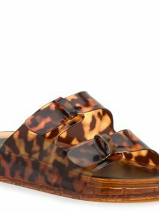 Dolce Vita Shoes - Dolce Vita Tortoiseshell Double-Buckle Slide Sandals - Brown/Amber